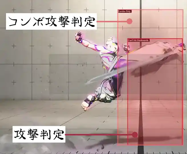 コンボ攻撃判定の実演を示す画像